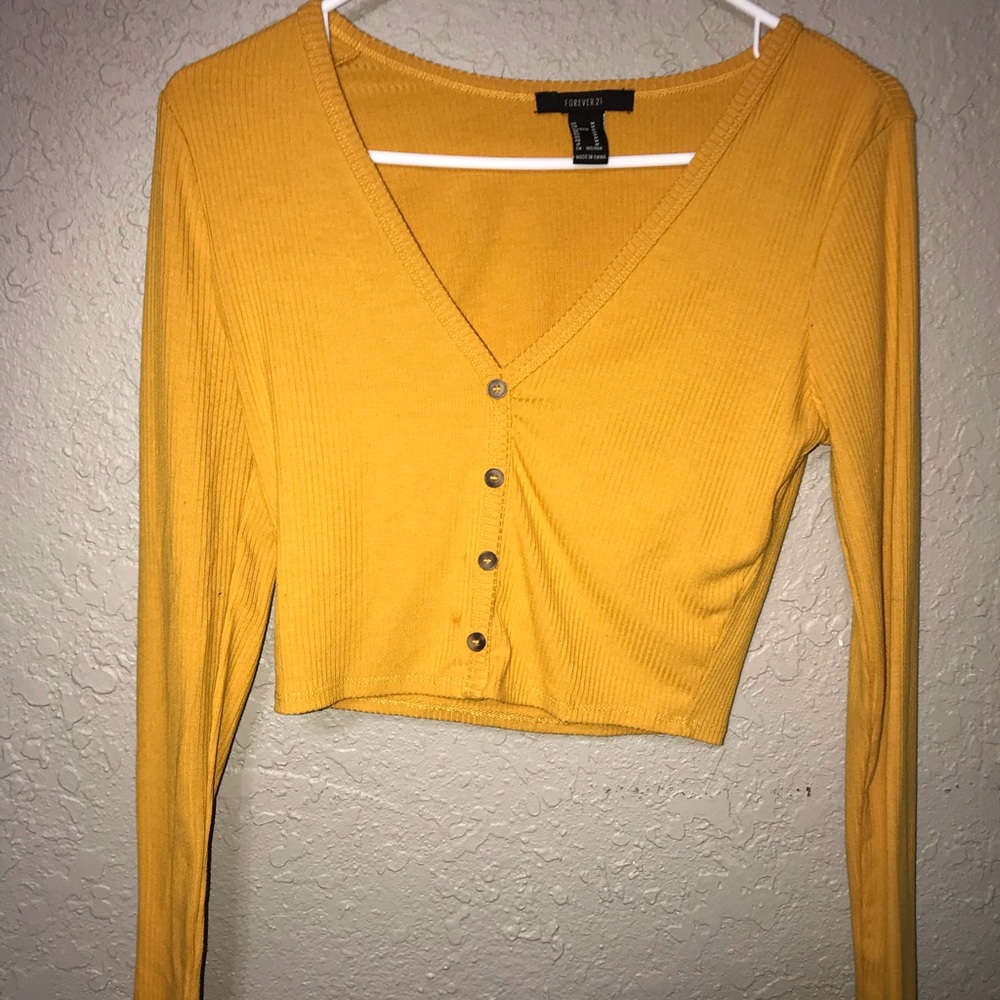 Yellow button up long sleeve